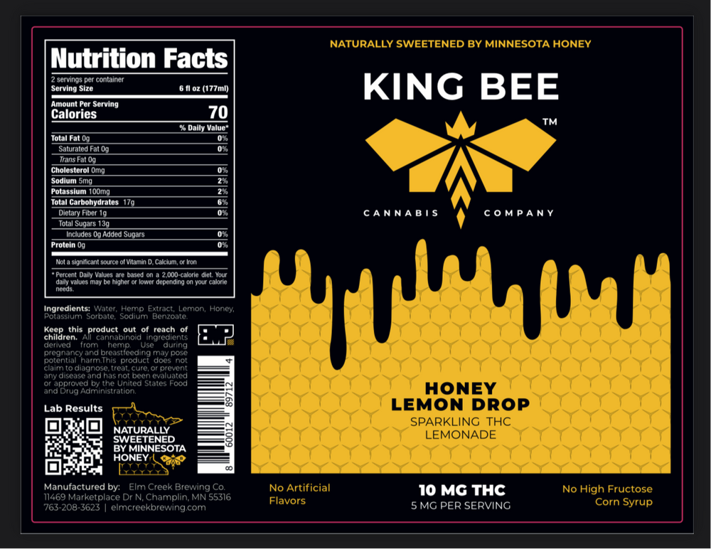 King Bee | 10mg THC Beverage | Honey Lemon Drop