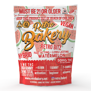 Retro Bakery | Fast Acting Nano 5mg THC Gummies | Watermelon Bitz