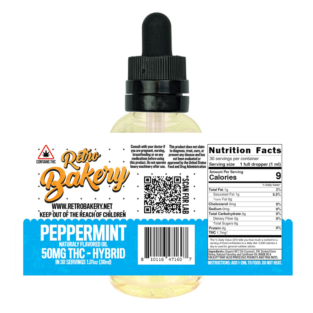 50MG THC TINCTURE | 30 DOSES | PEPPERMINT | HYBRID