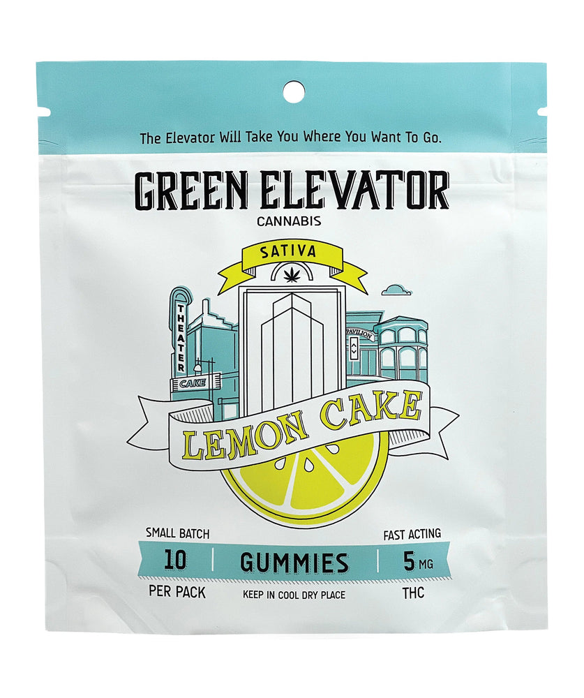 Green Elevator | 5mg THC Gummies | Lemon Cake