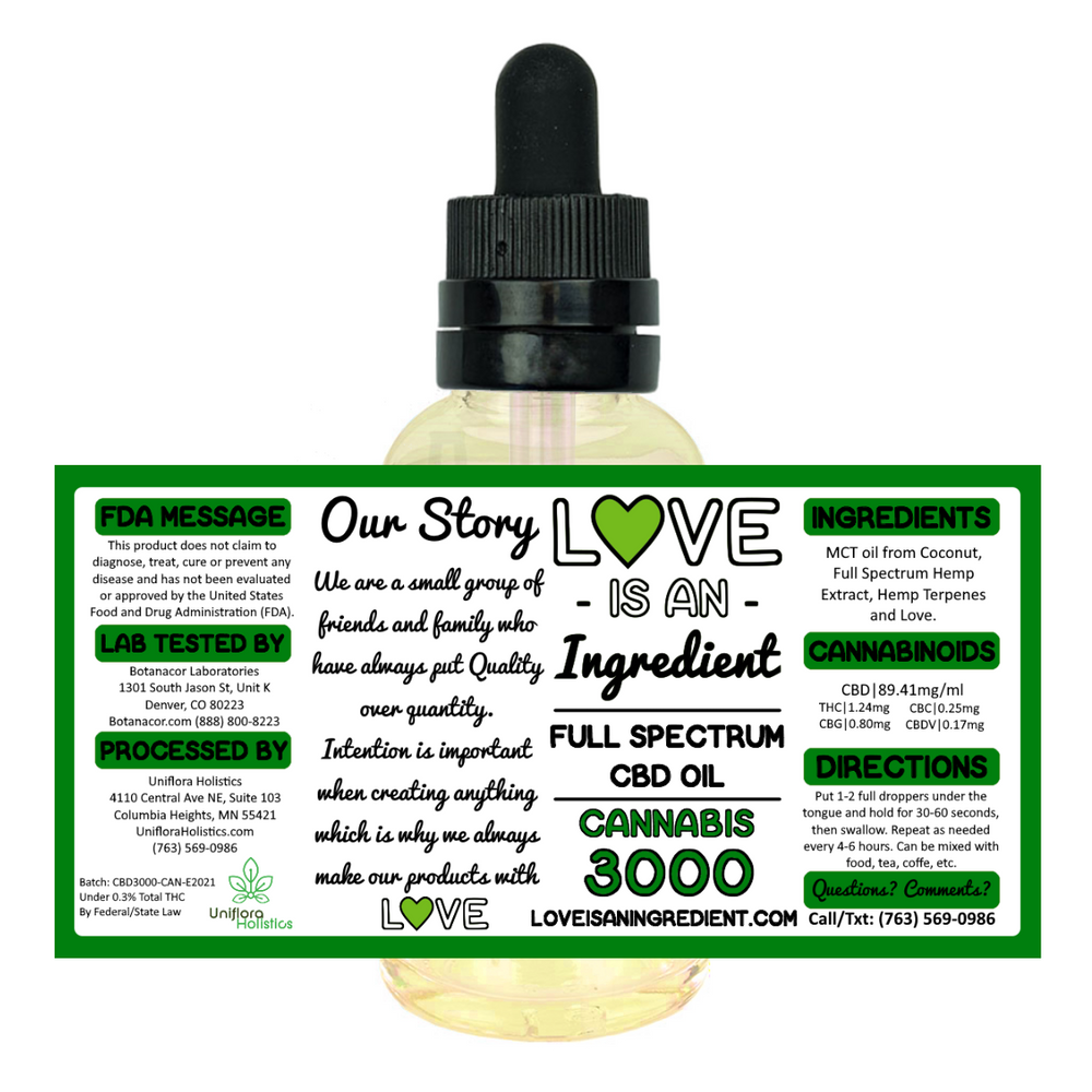 Full Spectrum CBD Oil - 3000mg (Multiple Flavors)